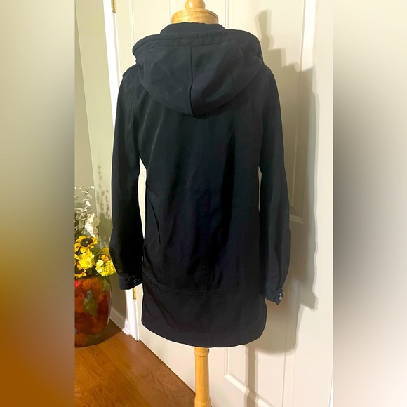 L.A.M.B. By Gwen Stefani Navy Nylon Twill Hooded Pea Trench Coat Long Jacket - Picture 7 of 13